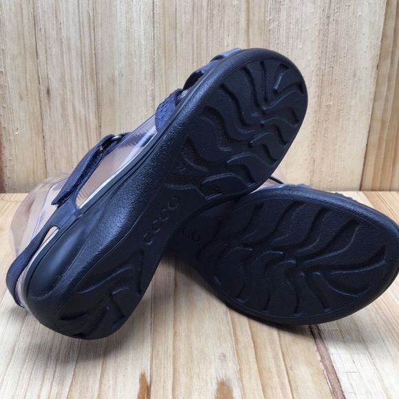 Ecco Sandals Women Size US 6.5 EU 37 Dark Navy Blue with Gray Accent Strap 0662 - Picture 8 of 12